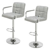 Pair of Breakfast Bar Stool PU Seat Swivel Kitchen Gas Office Chair Lift Grey