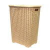 Large Laundry Basket Washing Clothes Storage Hamper Rattan Basket with Lid 60L