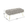 Shaggy Fluffy Bench Bedroom Hallway Pouffe Stool 100cm Bench with Hairpin Legs