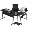 L-Shape Corner Gaming Desk Computer PC Workstation Writing Switch Table Black-Z