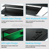 LED Gaming Desk PC Computer Office Table Carbon Fibre Effect Home Workstation UK