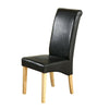 Top Quality Faux Leather Dining Chair Roll Top Scroll Back Kitchen Furniture