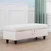 Ottoman Storage Bench Stool Bed-end Hallway Blanket Box PU Leather Wood 2 Colors