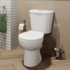 Close Coupled Bathroom Toilet Modern White Square Ceramic Soft Close Seat WC Pan