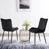 Set of 2 Dining Chairs Velvet Padded Seat Metal Legs High Back Chairs Kitchen UK