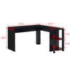 L-shaped Computer Desk Corner PC Table Workstation Home Office Study w/ Shelves
