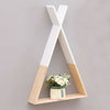 Nordic Wooden Triangle Wall Mounted Shelf Display Rack Storage Kids Room Decor