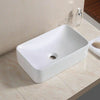 Modern Rectangle Bathroom Countertop Gloss White Basin Cloakroom Wash Sink