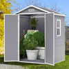 Large Outdoor Garden Shed 2-Door Tools Bikes Storage House Shelter 6ftx4.4ft