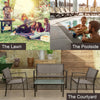 Garden Furniture 4x Patio Set Glass Table and Chairs Corner Lounge Outdoor Brown