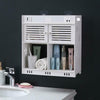 Modern Bathroom Shelf Cabinet Storage Two Doors Two Tiers Wall Home