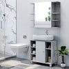Bathroom Mirror Cabinet with 6 Shelves Wall Mounted Storage Cupboard 80x20x64cm