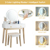 Modern Makeup Table Set Vanity Dressing Table W/ Stool LED Mirror & 4 Drawers