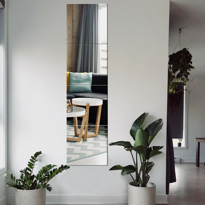 30X30CM Mirror Tile Wall Sticker Square Self Adhesive Room Bathroom Decor Stick