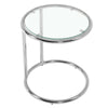 Round Coffee Table Tempered Glass Top Metal Legs Sofa Side End Table Lamp Stand