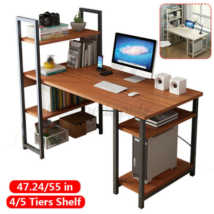 Home Office Desk Upgrade Computer PC Table Study Workstation w/Shelf & CPU Stand