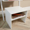 White 3 Tier Ladder Desk Unit Home Office Shelving Storage with Stool Included