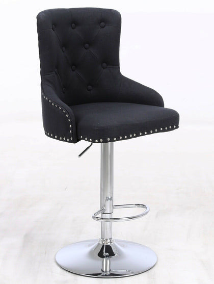 Millies Design Black Button & studded Detail Premium Monteray Bar Stool Kitchen