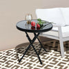 Indoor Outdoor Garden Bistro Black Round Coffee Table Folding Dining Table Patio