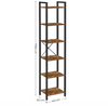 Tall Narrow Bookcase Vintage Industrial Display Unit Slim Rustic Storage Cabinet