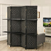 4-Panel Room Divider 180cm Folding Privacy Screen W/ 2 Removable Display Shelves