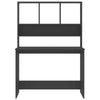 Modern Grey Writing Table Shelves Office Shelf Book File Storage Computer Desk