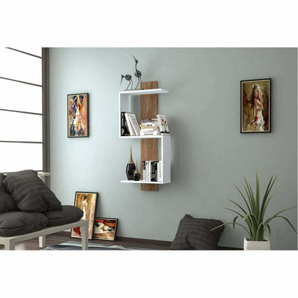 Aquilegia Modern Wall Mounted Floating Bookshelf, Stylish Wood Wall Decor