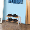 2 Tier Wood Shoe Rack Storage Shelf Stand Hallway 6-8 Pairs of Shoes