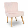 Luxurious Soft Pink Velvet Oyster Chair Ottoman Bedroom Living Room Seat