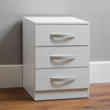 Drawer Chest 3 Drawers High Gloss Wood Storage Bedroom Furniture White