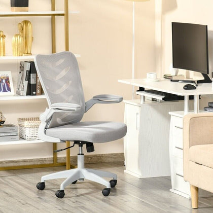 Mesh Office Chair Home Swivel Task Chair w/ Lumbar Support, Arm, Grey