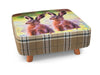 Large Footstool Luxury Upholstered Fabric Foot Rest Ottoman Decor with Legs