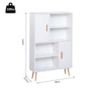 Free Standing Bookcase Shelves Unit Storage Cabinet w/ Two Doors White