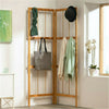 Unique Design Wooden Corner Clothes Rail Screen Clothing Display Shelf Hanger St