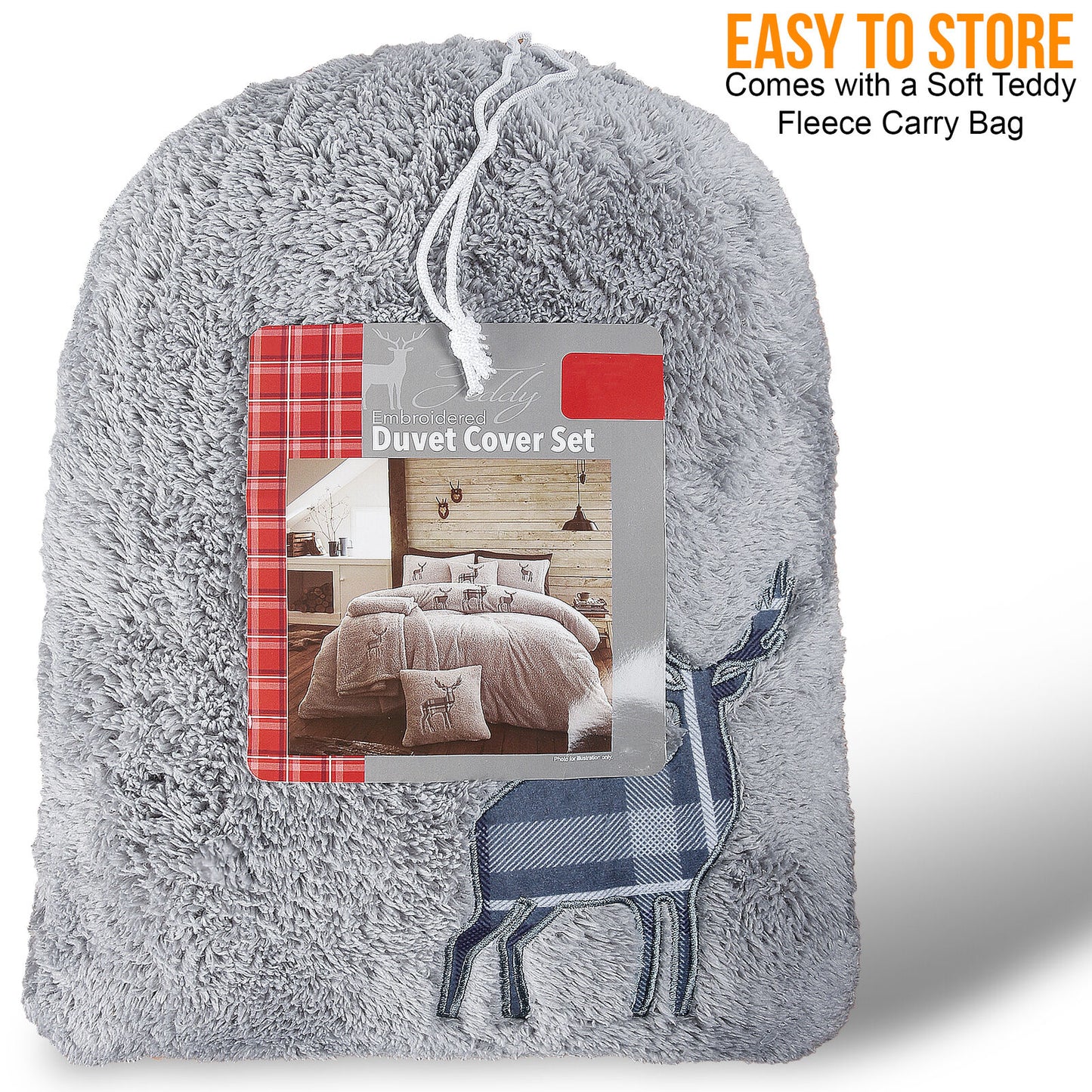 Teddy Bear Fleece Duvet Cover Set Pillow Case Throw Sherpa Thermal Warm Soft Bed