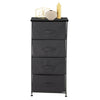 Fabric Chest of Drawers Cabinet Storage Unit Bedside Table w/ 4 Drawers