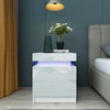 High Gloss Bedside Table Nightstand Cabinet Chest of 2 Drawer RGB LED Light Lamp