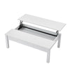 Wooden Coffee Table Tea Table with Sliding Top Hidden Storage Half Lift Up Top