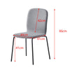 2 pcs Grey Fabirc Dining Chairs Kitchen Dining Room Chairs Modern Metal Legs
