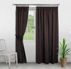 Thermal Blackout Pencil Pleat/Pinch Pleat 90"x90" Chocolate Brown