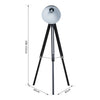 HOMCOM Livingroom Tripod Floor Lamp Lighting Vintage Studio Dome Shade Retro