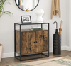 Small Glass Cabinet Industrial Storage Cupboard Display Vintage Unit Door Shelf