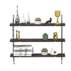 Adjustable 3 Tier Wall Floating Shelf with Metal Brackets Strong Bearing Shelves