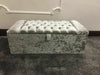 Large Crushed Velvet Fabric Diamonds Ottoman /Storage Blanket Box