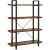 Large 4 Tier Contemporary Industrial Bookshelf/Shelving Unit Oak Finish 141cm