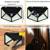 4X 100LED Solar Power PIR Motion Sensor Wall Lights Outdoor Garden Security Lamp