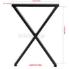 2pcs Industrial Metal Table Legs Set Steel X Shape For Dining/Bench/Office/Desk
