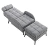 Set of 2 Modern Recliner Armchair & Stool Adjustable Single Sofa Bedroom Chair