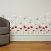 Walplus Wall Sticker Red Poppy with Swarovski Crystals Room Home Decorations