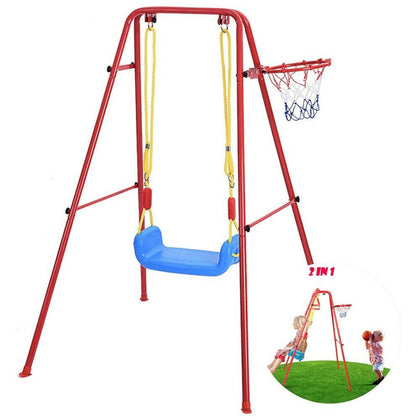 Folding Toddler Baby Swing Safety Chair Set Kids Play Fun Garden in/Outdoor Yard